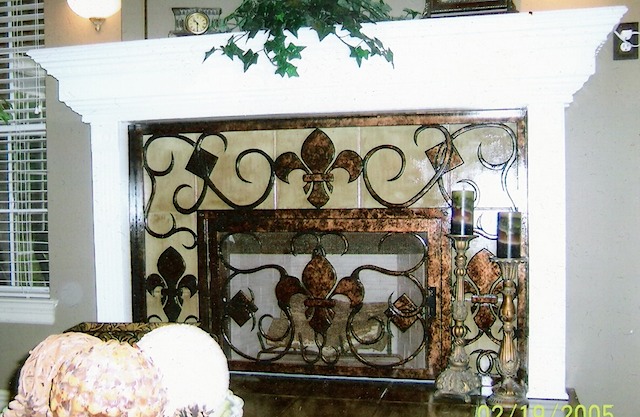 fireplace door and facade, installed