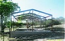 20' X 60' steel-framed stable, side view